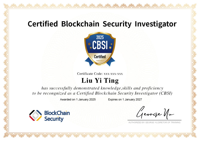 CSBI Certificate Sample