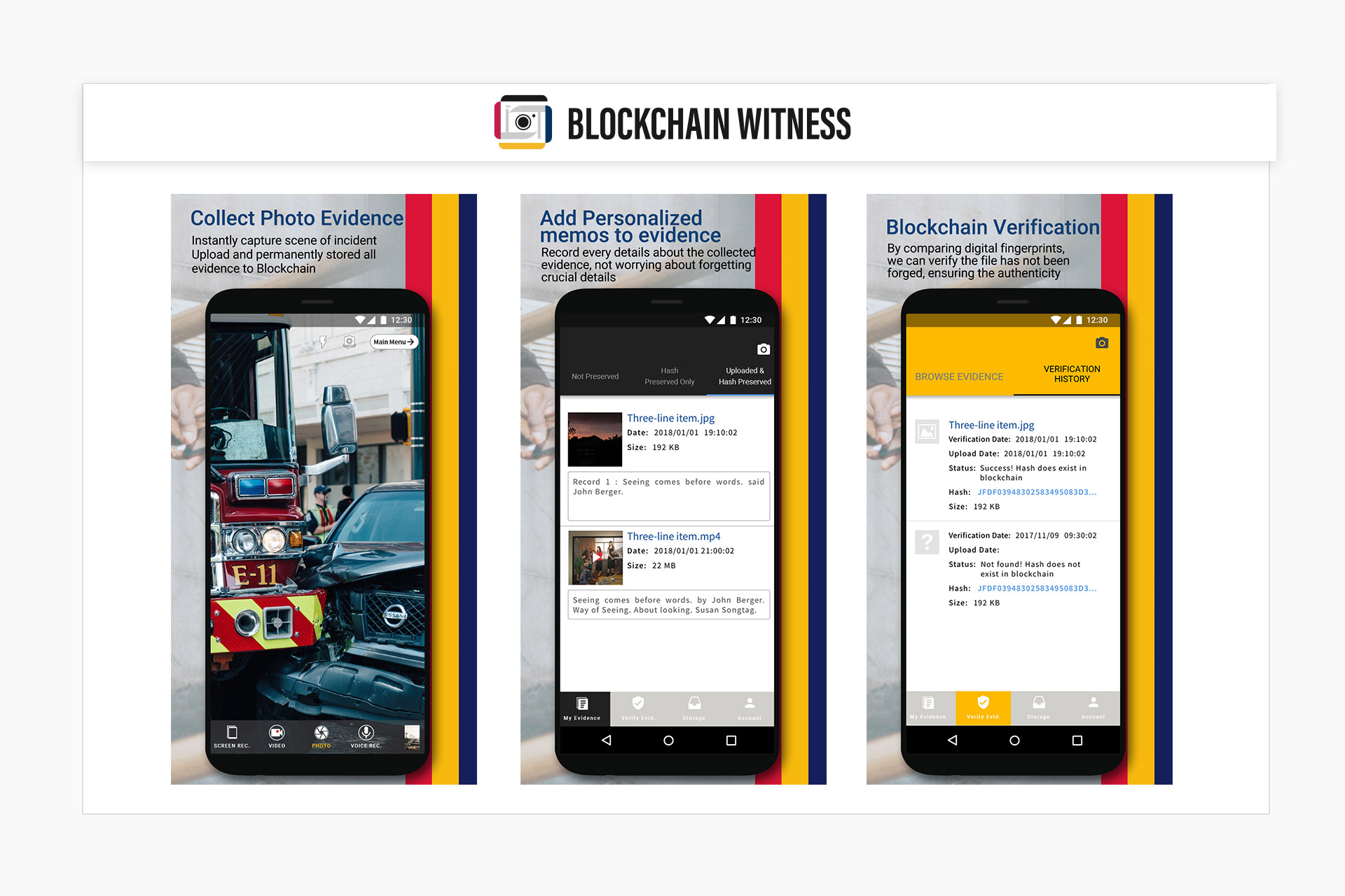 Blockhain Witness App