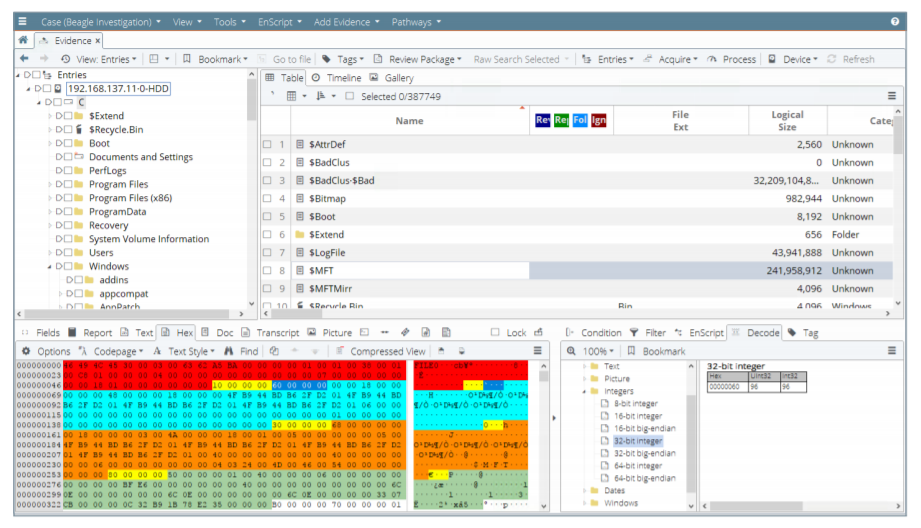 EnCase Forensic UI